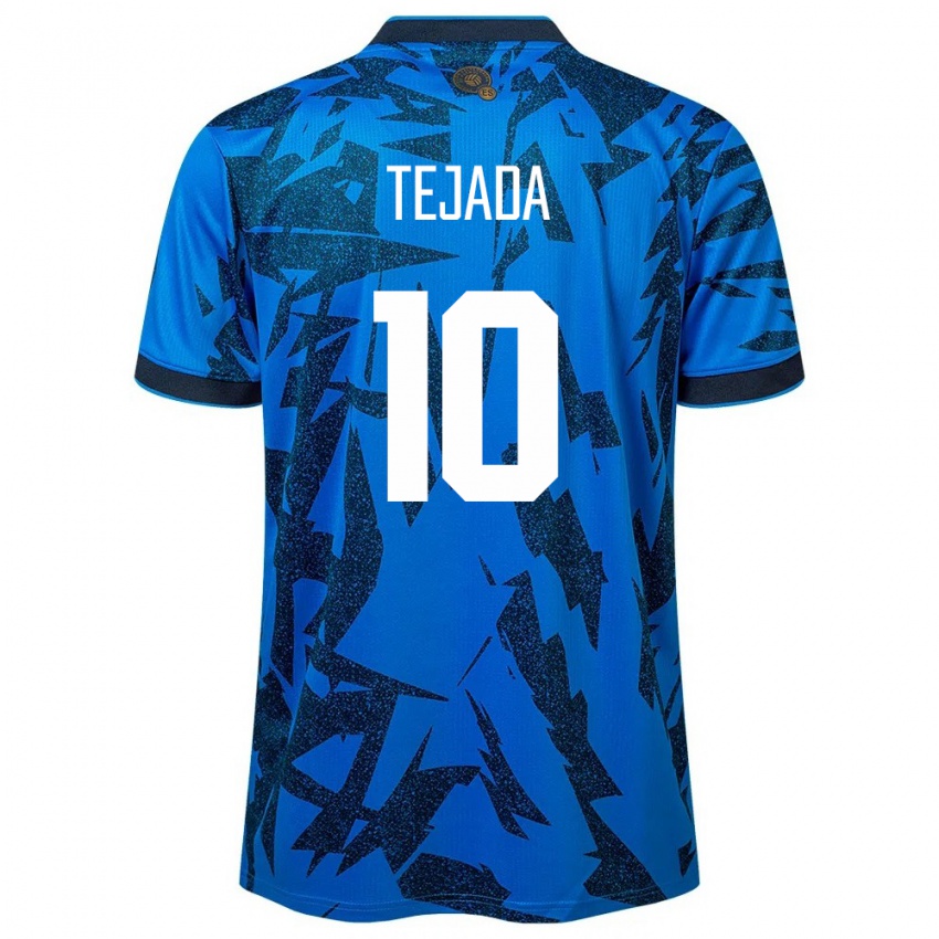 Herren El Salvador Rafael Tejada #10 Blau Heimtrikot Trikot 24-26 T-Shirt Belgien