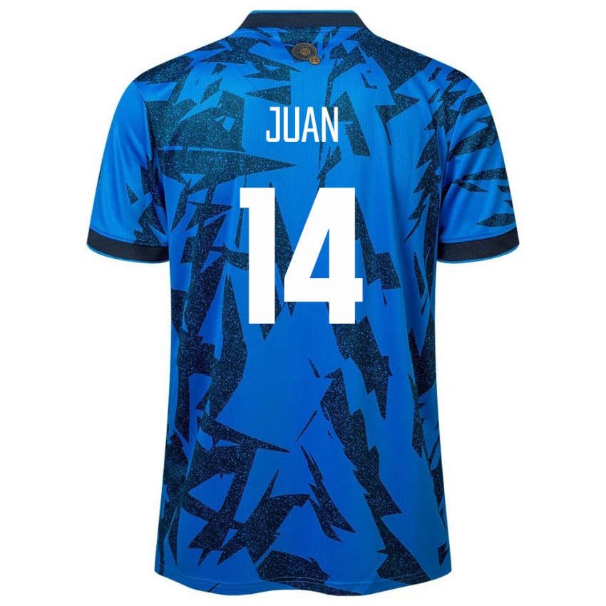 Herren El Salvador Juan Sánchez #14 Blau Heimtrikot Trikot 24-26 T-Shirt Belgien