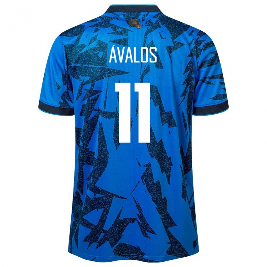 Homme Maillot Salvador Raúl Ávalos #11 Bleu Tenues Domicile 24-26 T-Shirt Belgique