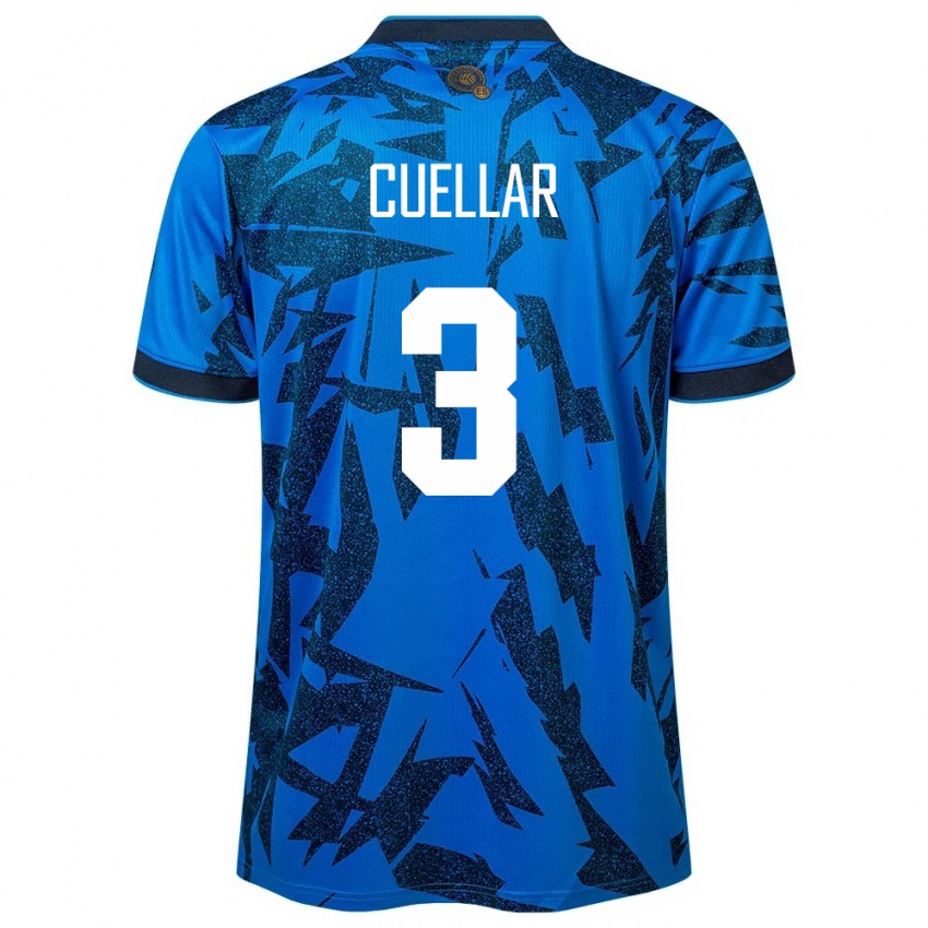 Homme Maillot Salvador Sarina Cuellar #3 Bleu Tenues Domicile 24-26 T-Shirt Belgique