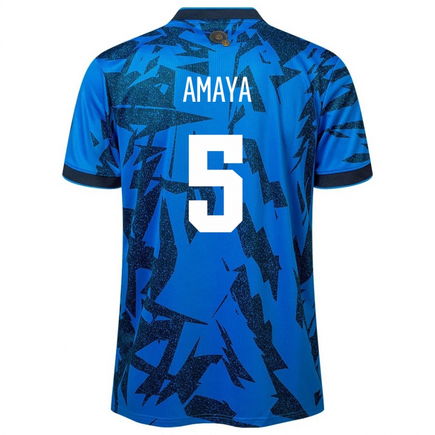 Homme Maillot Salvador Nicolle Amaya #5 Bleu Tenues Domicile 24-26 T-Shirt Belgique