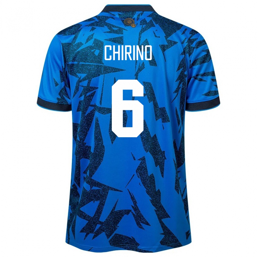 Homme Maillot Salvador Alejandra Chirino #6 Bleu Tenues Domicile 24-26 T-Shirt Belgique