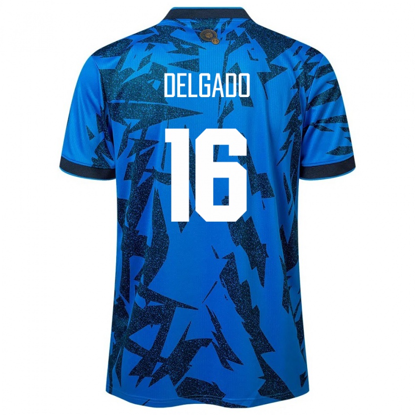 Homme Maillot Salvador Vasthy Delgado #16 Bleu Tenues Domicile 24-26 T-Shirt Belgique