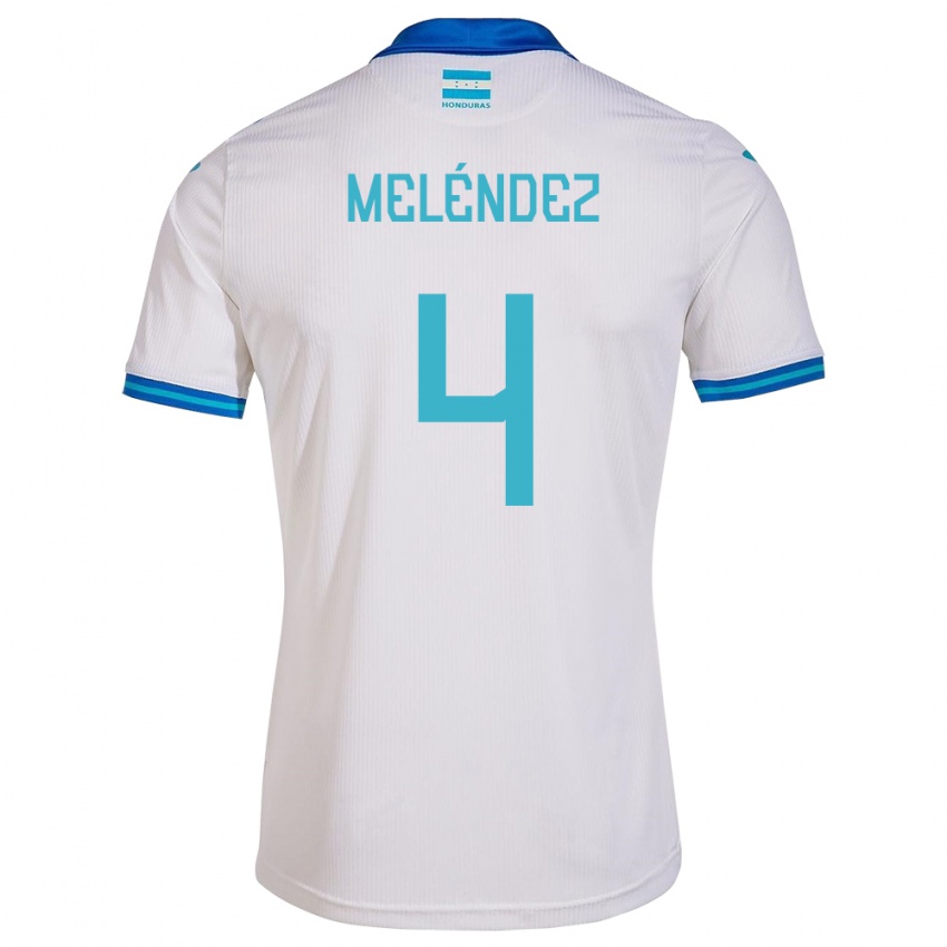 Herren Honduras Carlos Meléndez #4 Weiß Heimtrikot Trikot 24-26 T-Shirt Belgien