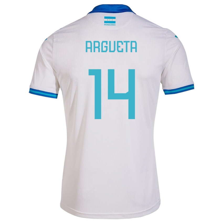 Heren Honduras Carlos Argueta #14 Wit Thuisshirt Thuistenue 24-26 T-Shirt België