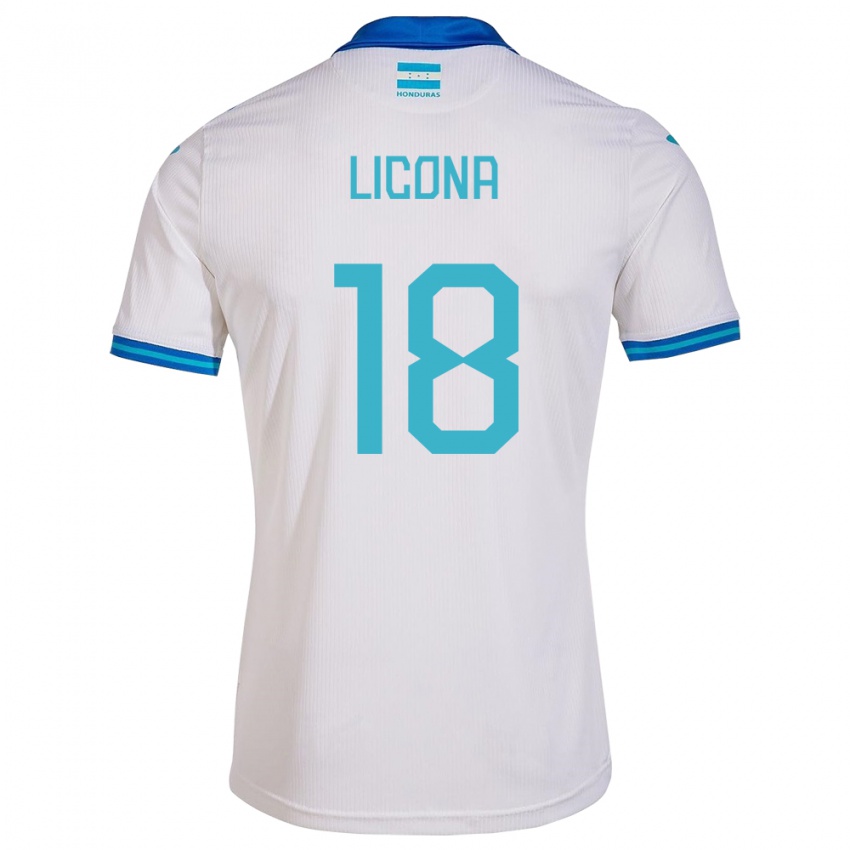 Herren Honduras Marlon Licona #18 Weiß Heimtrikot Trikot 24-26 T-Shirt Belgien