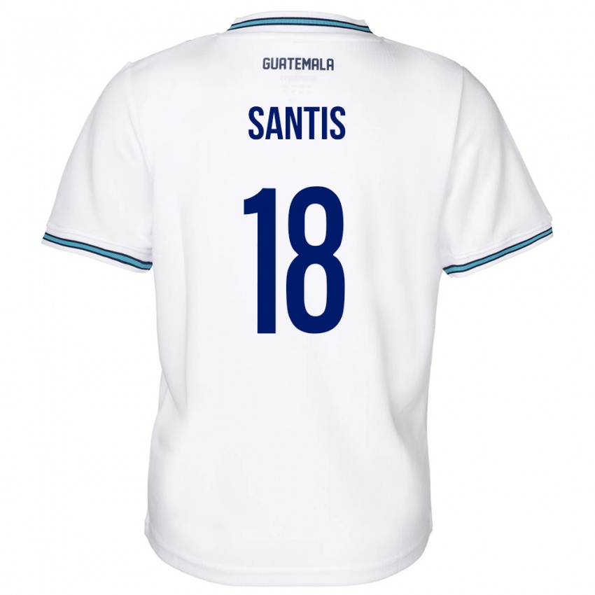 Herren Guatemala Óscar Santis #18 Weiß Heimtrikot Trikot 24-26 T-Shirt Belgien
