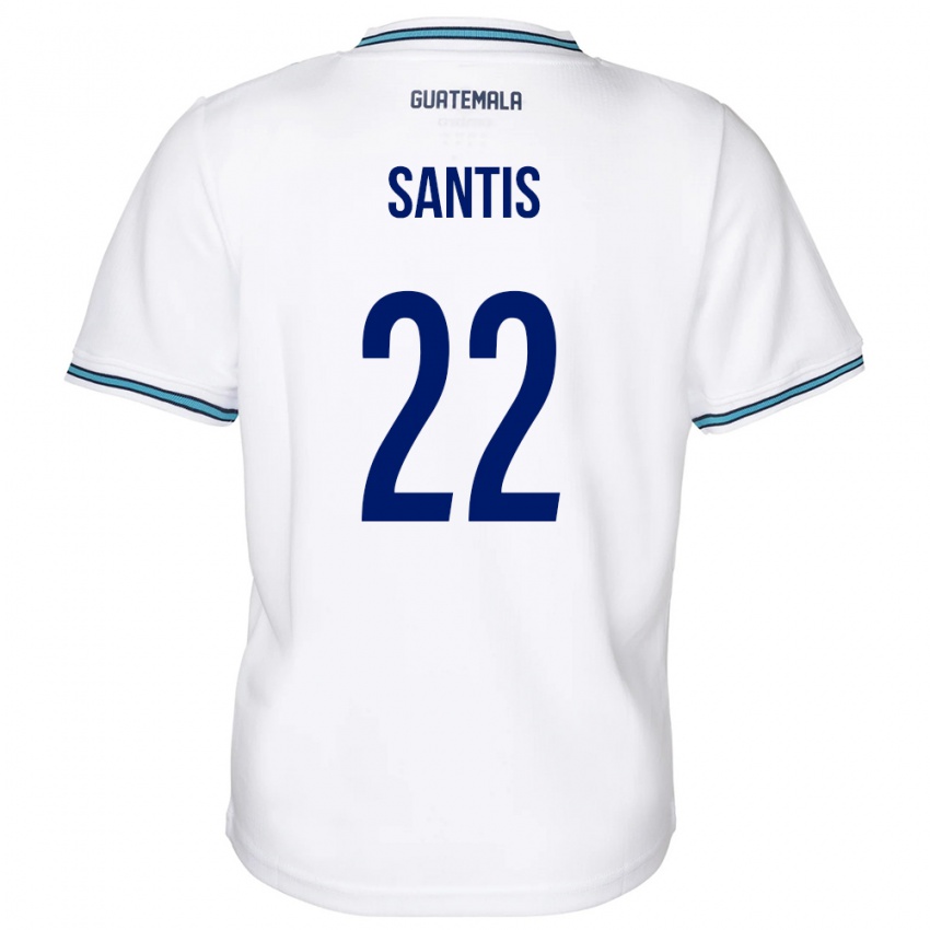 Herren Guatemala Diego Santis #22 Weiß Heimtrikot Trikot 24-26 T-Shirt Belgien