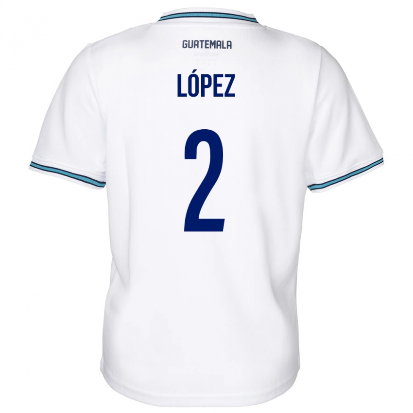 Herren Guatemala Francisco López #2 Weiß Heimtrikot Trikot 24-26 T-Shirt Belgien