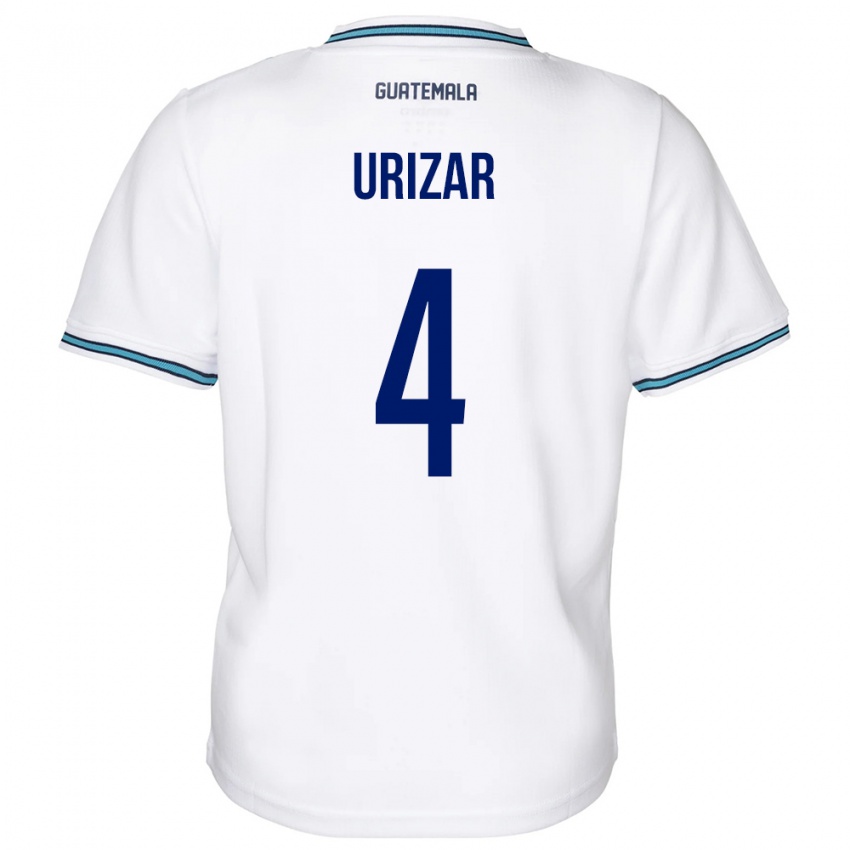 Herren Guatemala Jeshua Urizar #4 Weiß Heimtrikot Trikot 24-26 T-Shirt Belgien