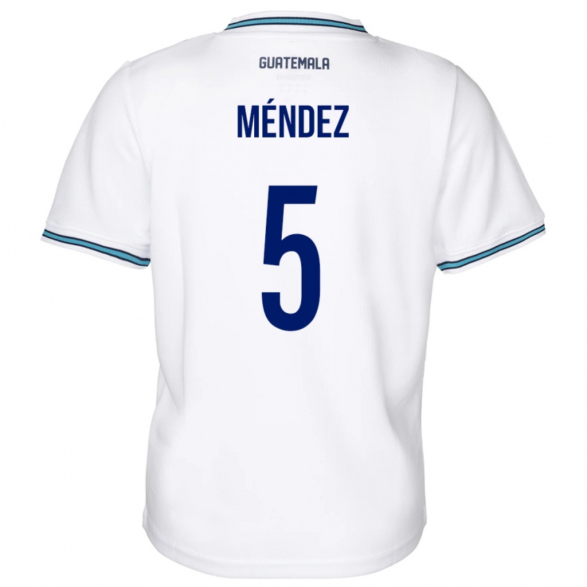 Herren Guatemala Diego Méndez #5 Weiß Heimtrikot Trikot 24-26 T-Shirt Belgien