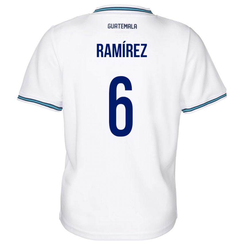 Herren Guatemala Kevin Ramírez #6 Weiß Heimtrikot Trikot 24-26 T-Shirt Belgien