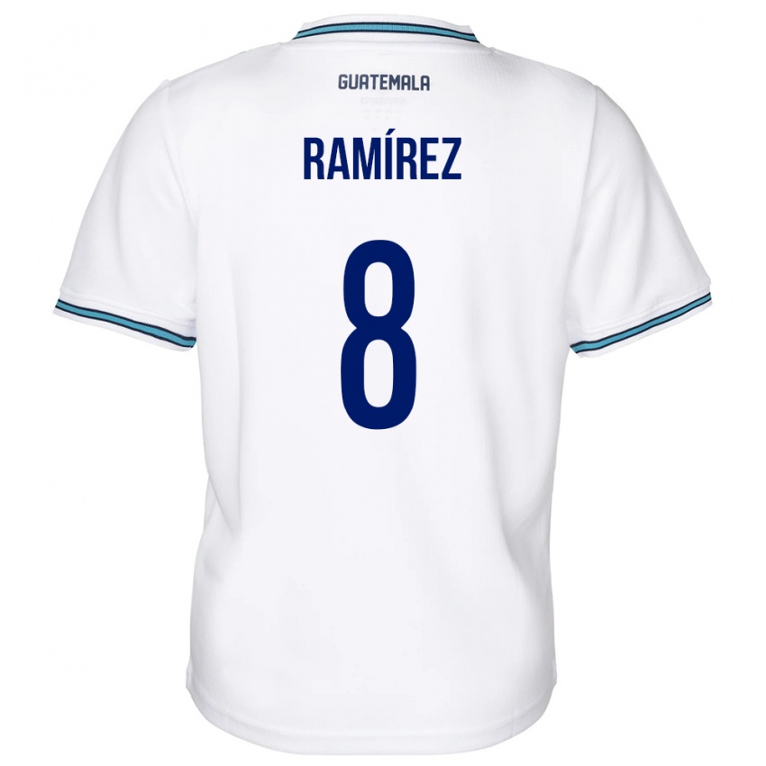 Herren Guatemala Dennis Ramírez #8 Weiß Heimtrikot Trikot 24-26 T-Shirt Belgien