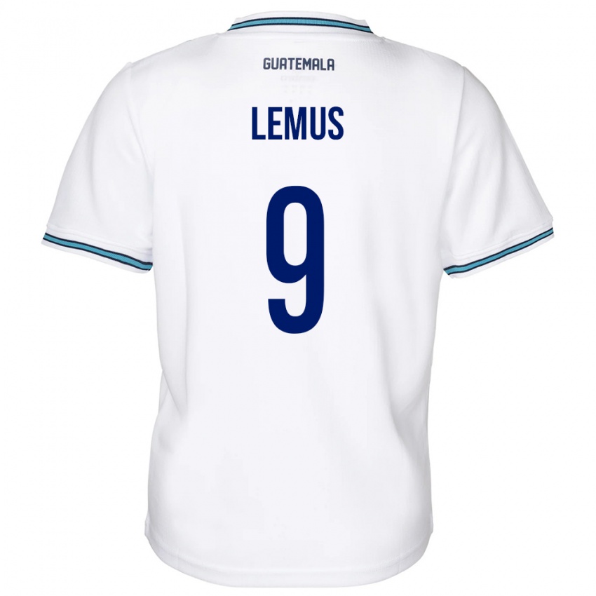 Herren Guatemala Erick Lemus #9 Weiß Heimtrikot Trikot 24-26 T-Shirt Belgien