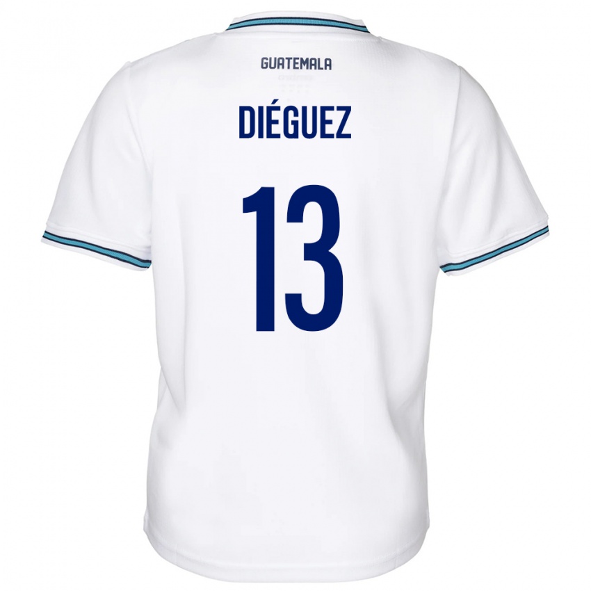 Herren Guatemala Jonathan Diéguez #13 Weiß Heimtrikot Trikot 24-26 T-Shirt Belgien