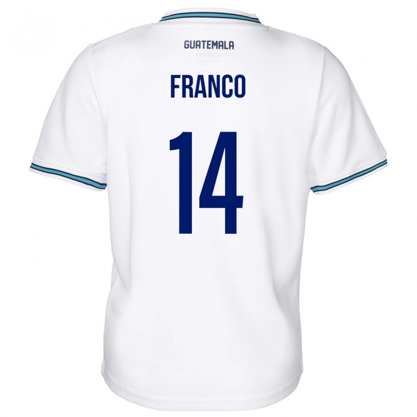 Herren Guatemala Jonathan Franco #14 Weiß Heimtrikot Trikot 24-26 T-Shirt Belgien