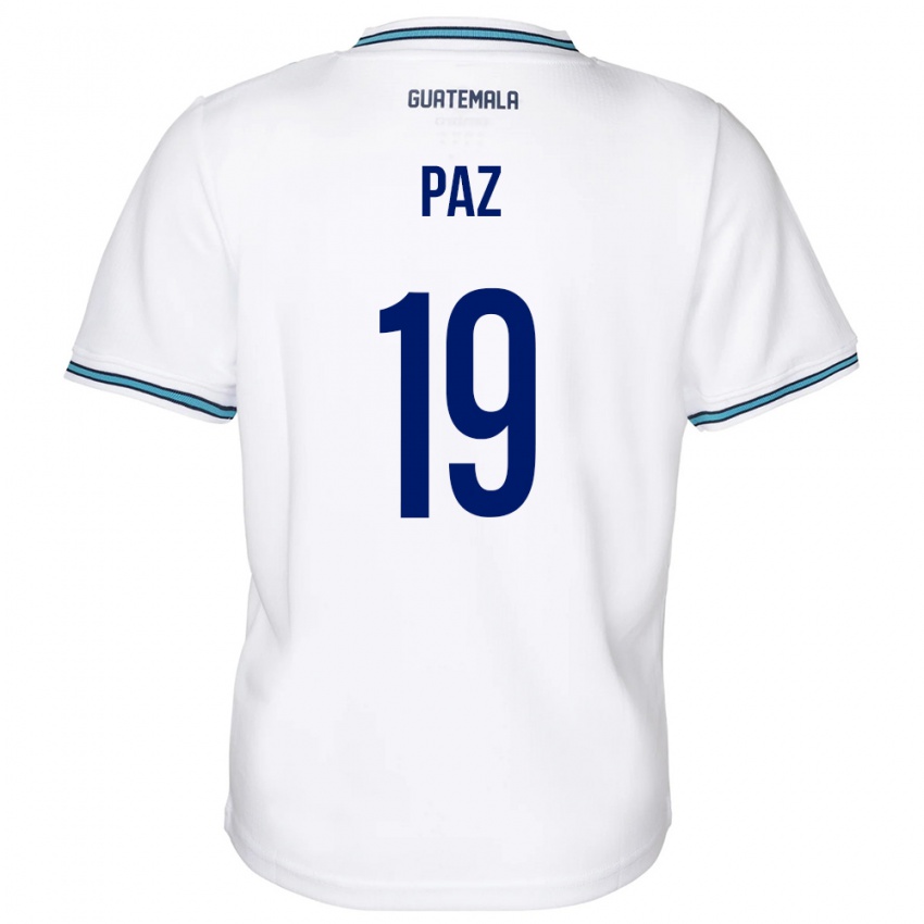 Herren Guatemala Vidal Paz #19 Weiß Heimtrikot Trikot 24-26 T-Shirt Belgien
