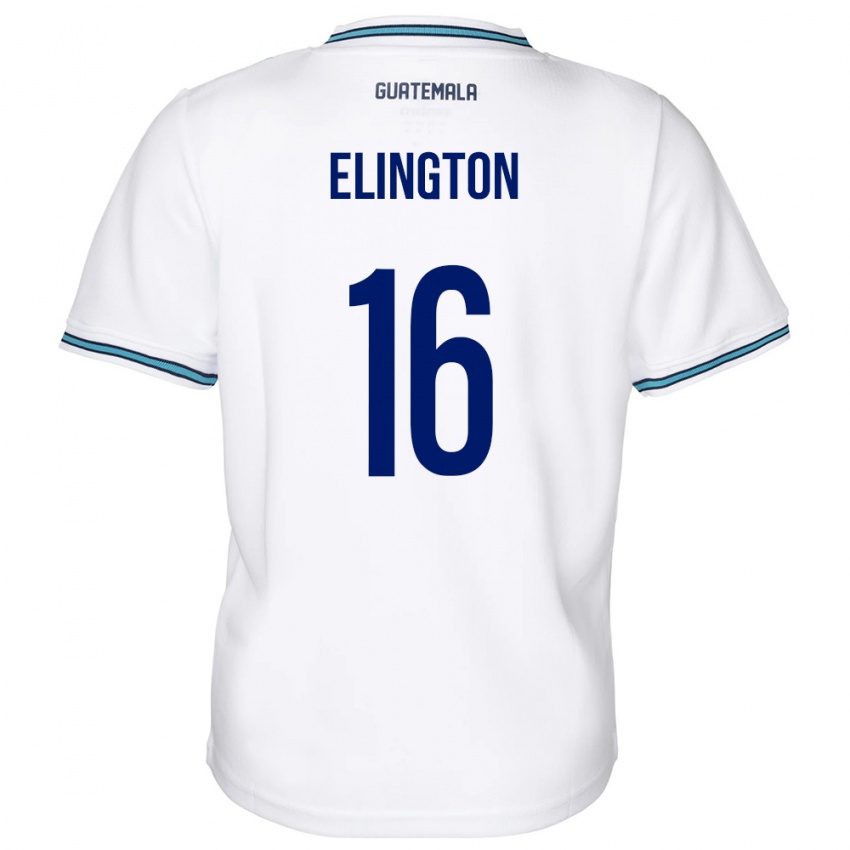 Herren Guatemala Elvi Elington #16 Weiß Heimtrikot Trikot 24-26 T-Shirt Belgien