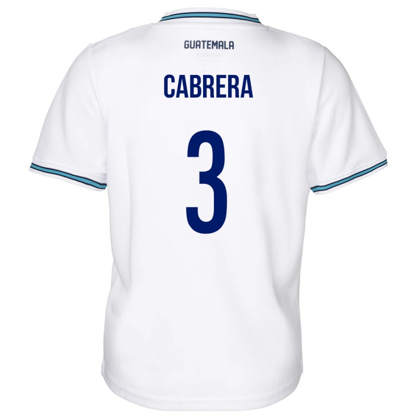 Herren Guatemala Gabriel Cabrera #3 Weiß Heimtrikot Trikot 24-26 T-Shirt Belgien