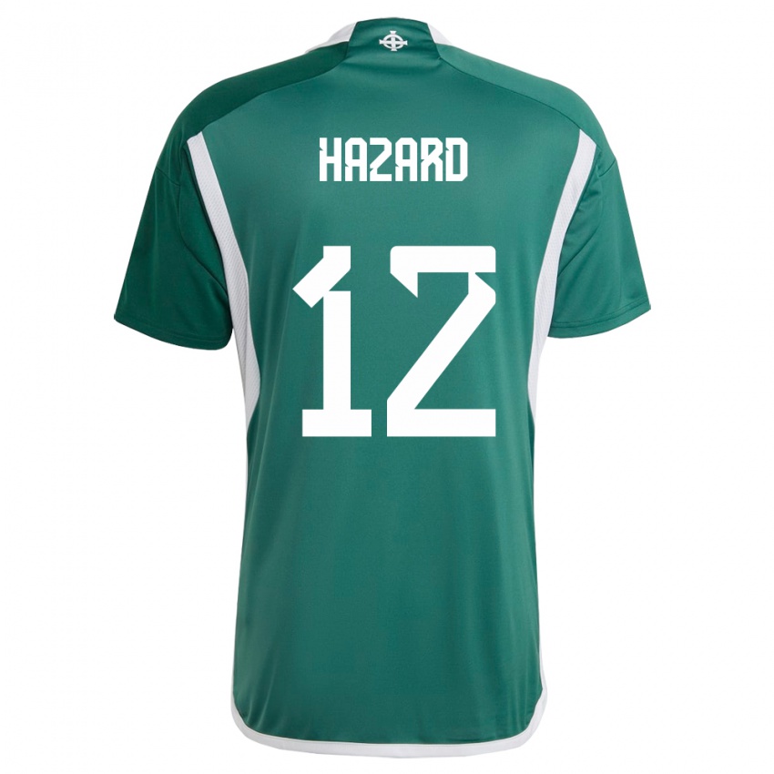Herren Nordirland Conor Hazard #12 Grün Heimtrikot Trikot 24-26 T-Shirt Belgien