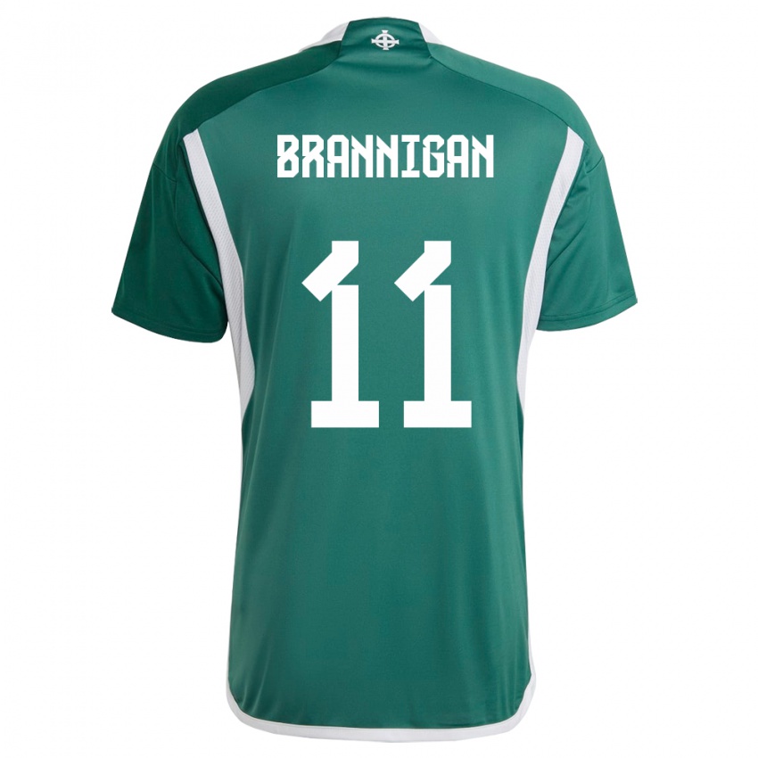 Herren Nordirland Cole Brannigan #11 Grün Heimtrikot Trikot 24-26 T-Shirt Belgien