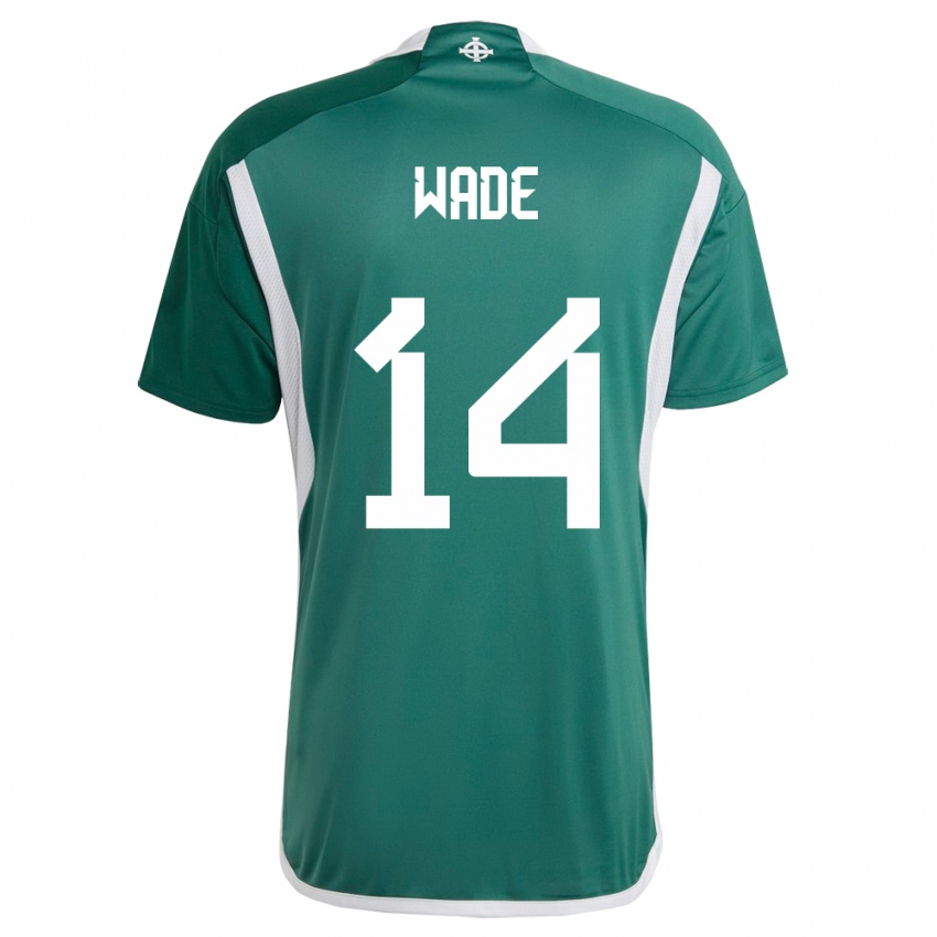 Herren Nordirland Lauren Wade #14 Grün Heimtrikot Trikot 24-26 T-Shirt Belgien