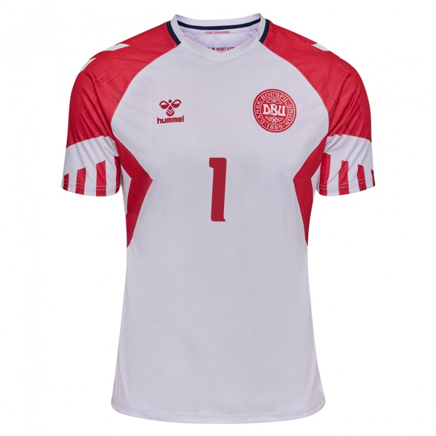 Herren Dänische Lene Christensen #1 Weiß Auswärtstrikot Trikot 24-26 T-Shirt Belgien