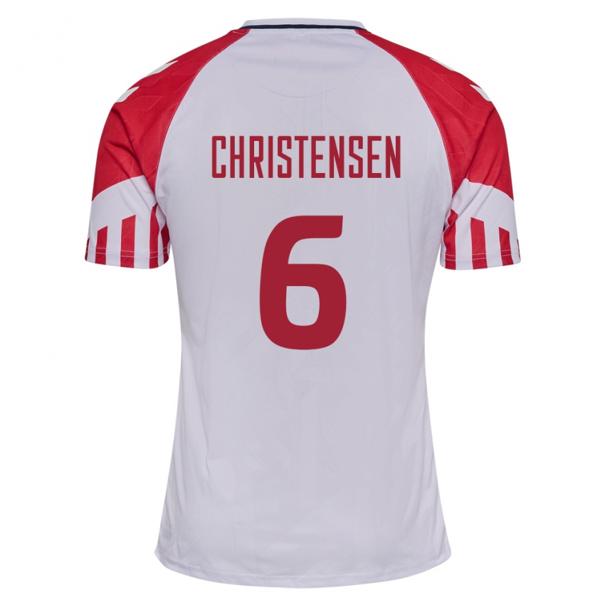 Herren Dänische Andreas Christensen #6 Weiß Auswärtstrikot Trikot 24-26 T-Shirt Belgien