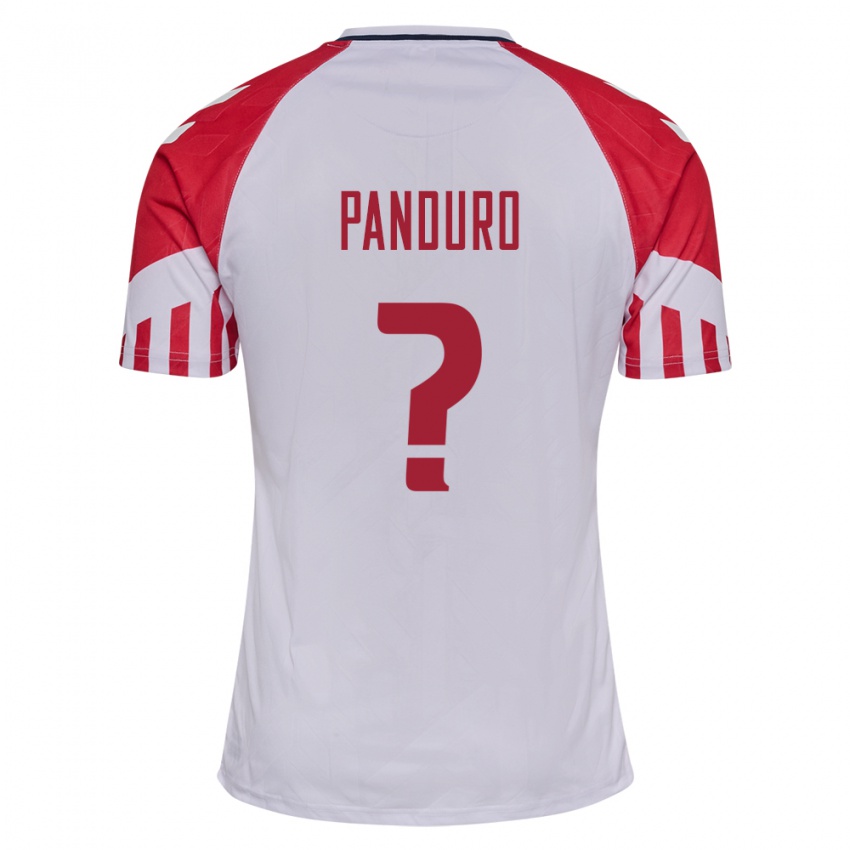 Herren Dänische Tristan Panduro #0 Weiß Auswärtstrikot Trikot 24-26 T-Shirt Belgien