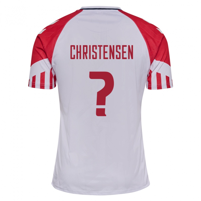 Herren Dänische Aske Christensen #5 Weiß Auswärtstrikot Trikot 24-26 T-Shirt Belgien