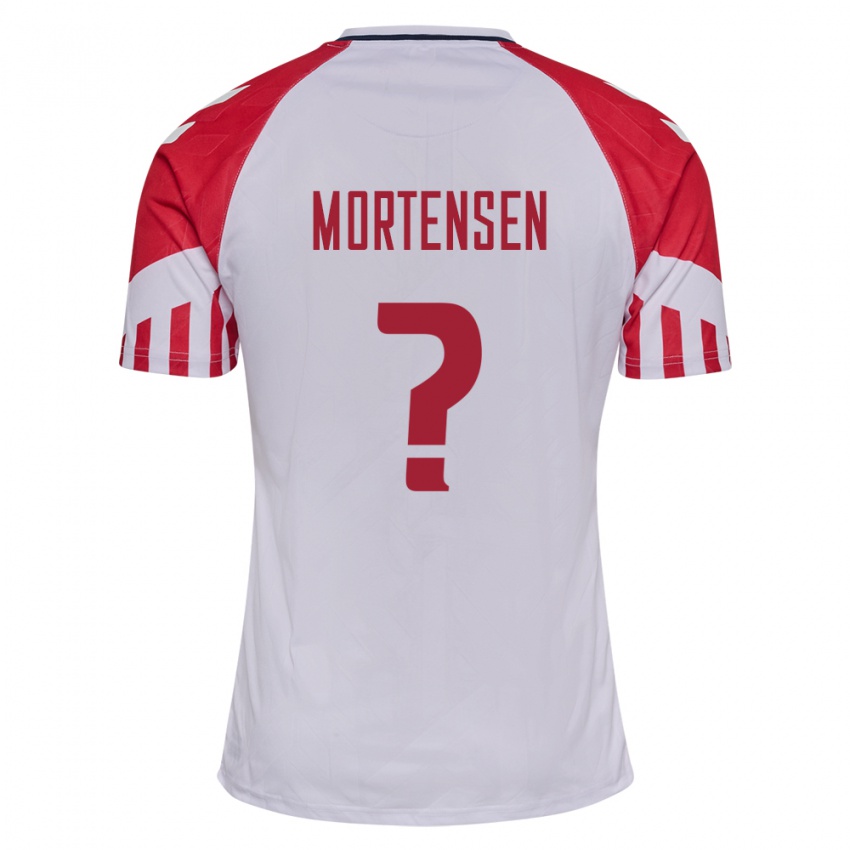 Herren Dänische Malthe Mortensen #0 Weiß Auswärtstrikot Trikot 24-26 T-Shirt Belgien