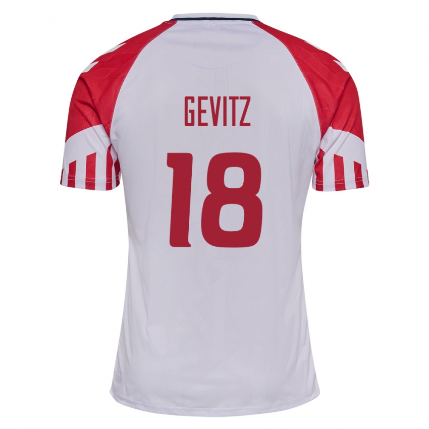 Herren Dänische Luna Gevitz #18 Weiß Auswärtstrikot Trikot 24-26 T-Shirt Belgien