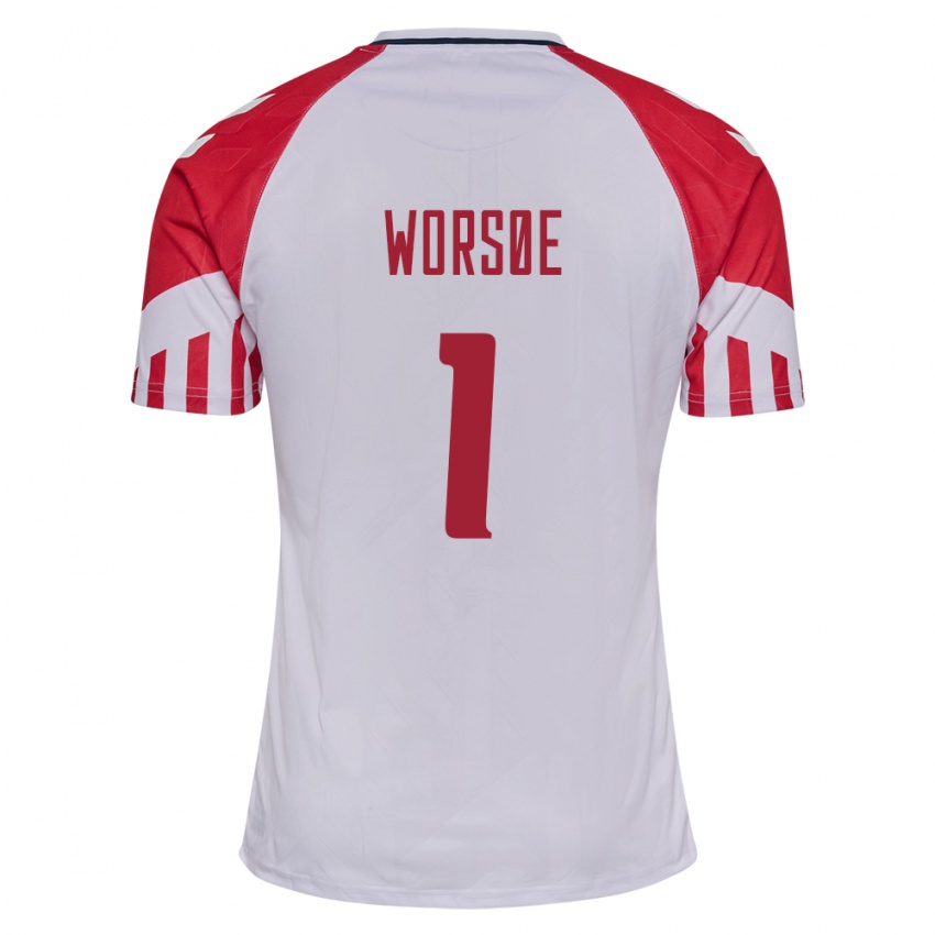 Herren Dänische Laura Worsoe #1 Weiß Auswärtstrikot Trikot 24-26 T-Shirt Belgien