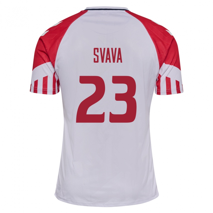 Herren Dänische Sofie Svava #23 Weiß Auswärtstrikot Trikot 24-26 T-Shirt Belgien