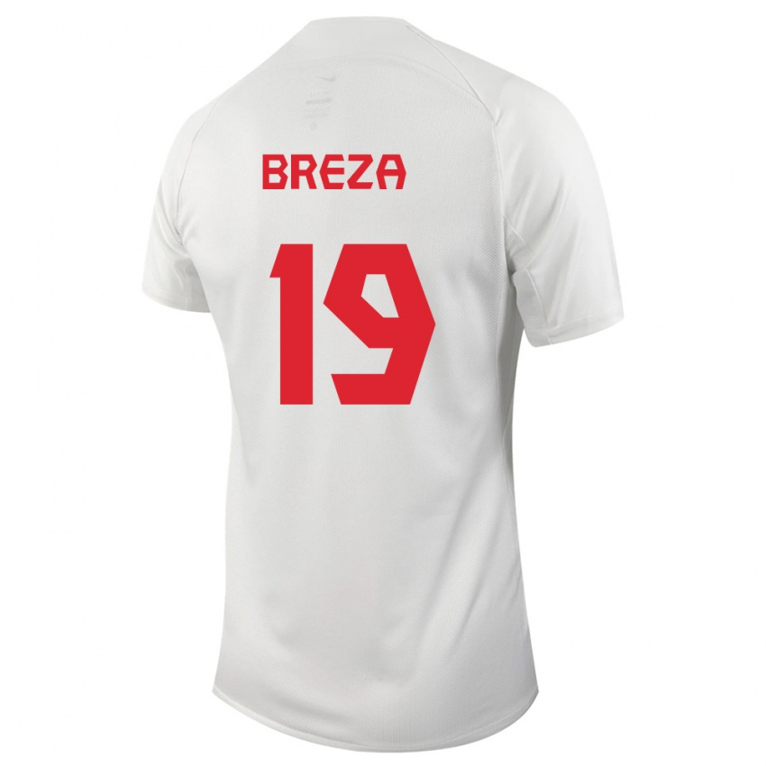 Herren Kanadische Sebastian Breza #19 Weiß Auswärtstrikot Trikot 24-26 T-Shirt Belgien