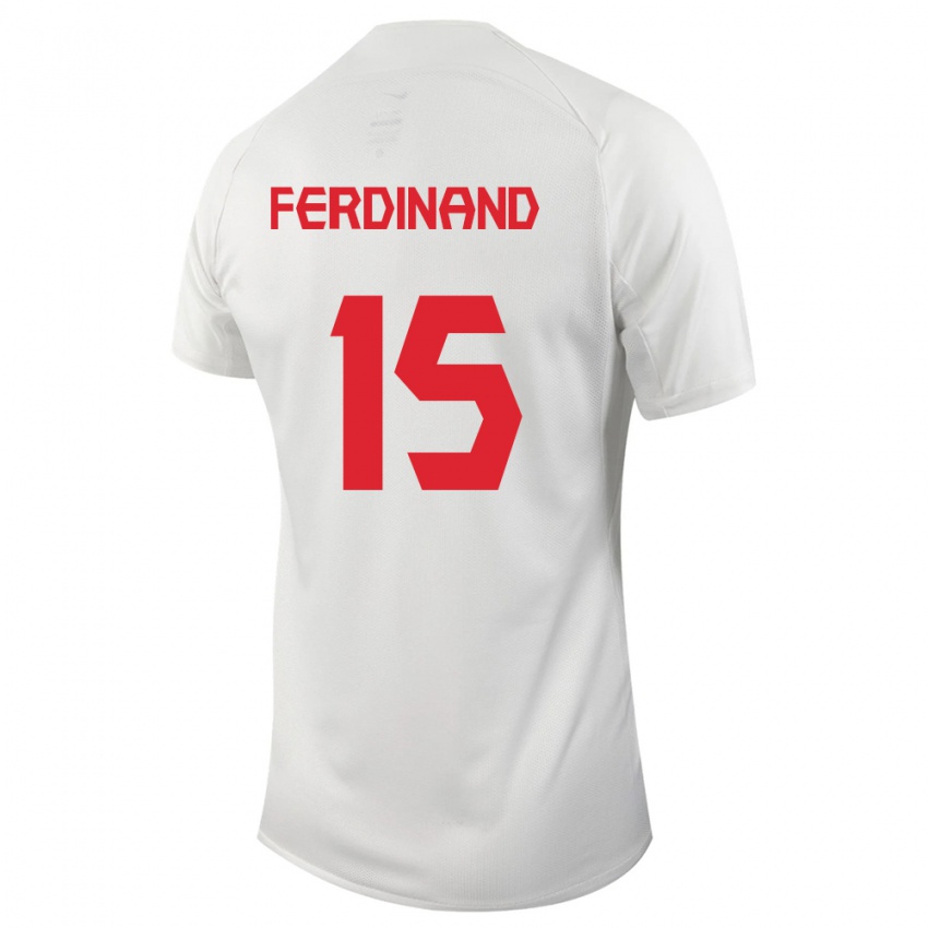 Herren Kanadische Keesean Ferdinand #15 Weiß Auswärtstrikot Trikot 24-26 T-Shirt Belgien