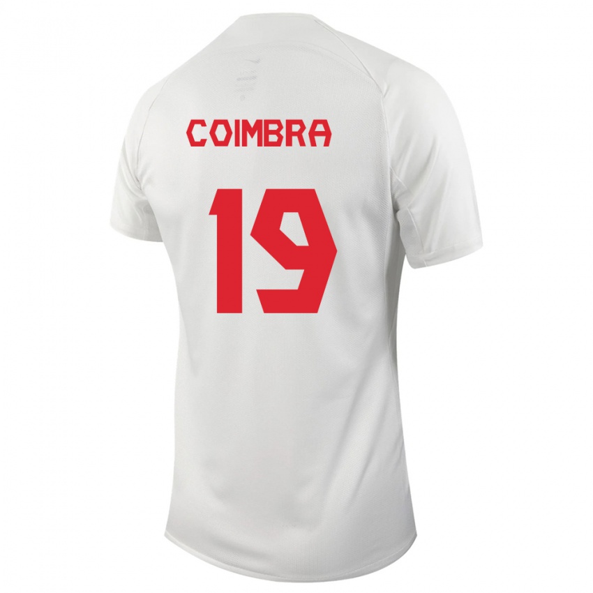 Herren Kanadische Tiago Coimbra #19 Weiß Auswärtstrikot Trikot 24-26 T-Shirt Belgien