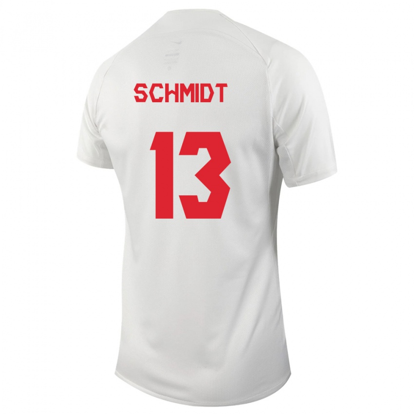 Herren Kanadische Sophie Schmidt #13 Weiß Auswärtstrikot Trikot 24-26 T-Shirt Belgien