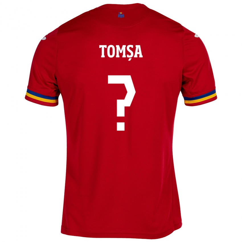 Heren Roemenië Troy Tomșa #0 Rood Uitshirt Uittenue 24-26 T-Shirt België