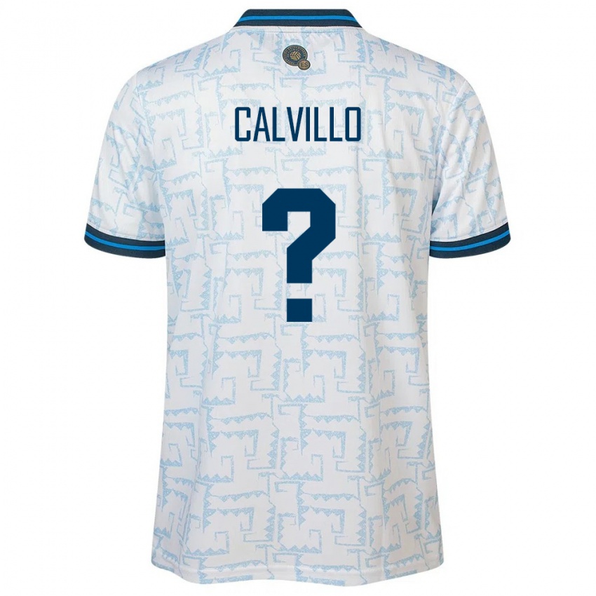 Homme Maillot Salvador Eric Calvillo #0 Blanc Tenues Extérieur 24-26 T-Shirt Belgique