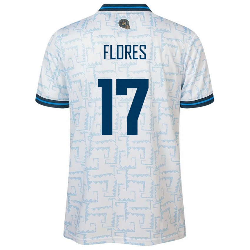 Herren El Salvador Diego Flores #17 Weiß Auswärtstrikot Trikot 24-26 T-Shirt Belgien
