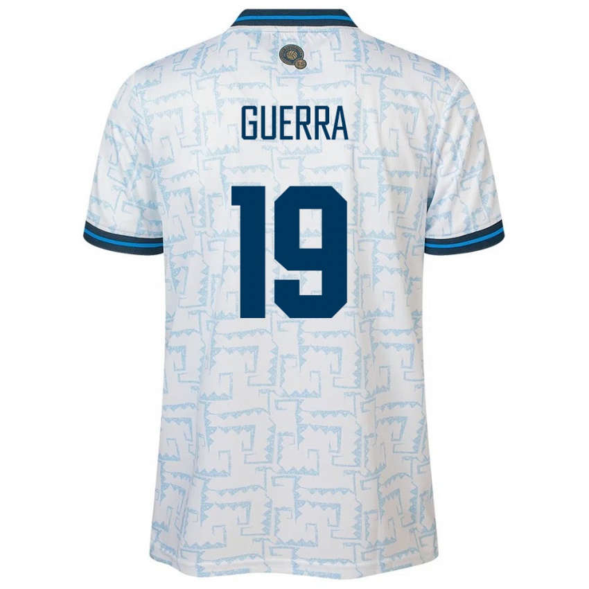 Herren El Salvador Steven Guerra #19 Weiß Auswärtstrikot Trikot 24-26 T-Shirt Belgien