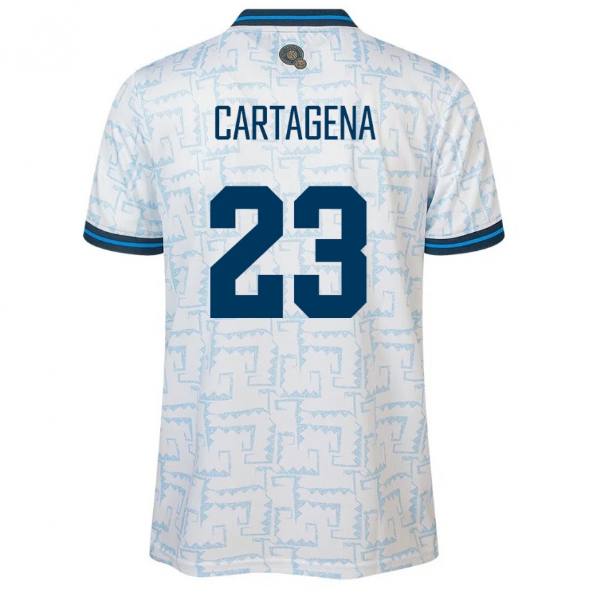 Herren El Salvador Melvin Cartagena #23 Weiß Auswärtstrikot Trikot 24-26 T-Shirt Belgien
