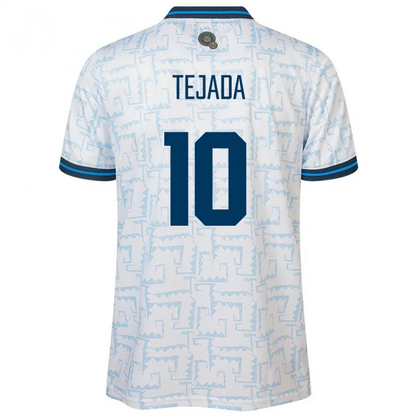 Herren El Salvador Rafael Tejada #10 Weiß Auswärtstrikot Trikot 24-26 T-Shirt Belgien