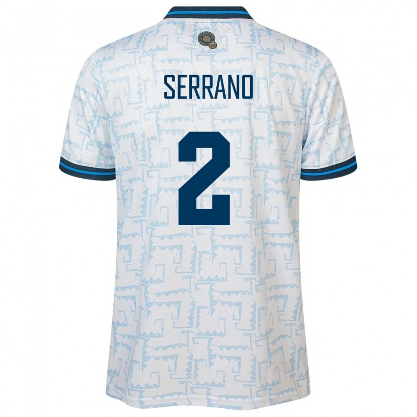 Herren El Salvador Alejandro Serrano #2 Weiß Auswärtstrikot Trikot 24-26 T-Shirt Belgien