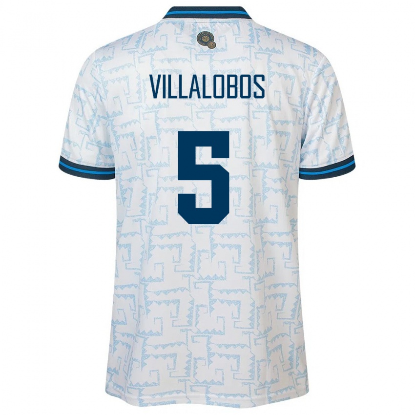 Homme Maillot Salvador Kristian Villalobos #5 Blanc Tenues Extérieur 24-26 T-Shirt Belgique