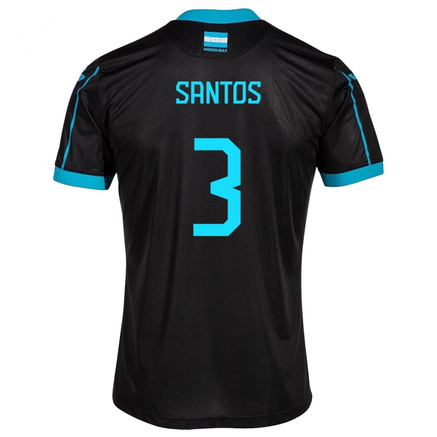 Herren Honduras Marcelo Santos #3 Schwarz Auswärtstrikot Trikot 24-26 T-Shirt Belgien