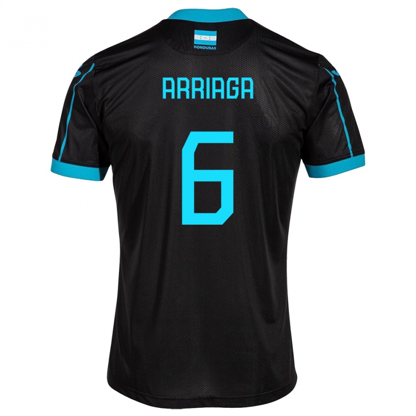 Herren Honduras Javier Arriaga #6 Schwarz Auswärtstrikot Trikot 24-26 T-Shirt Belgien