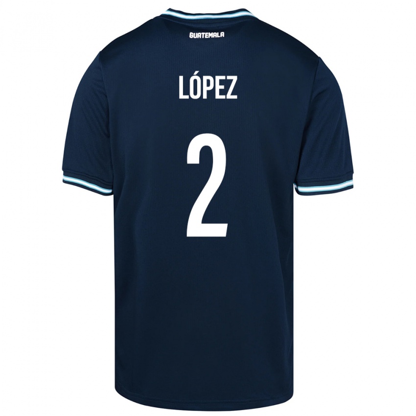 Herren Guatemala Francisco López #2 Blau Auswärtstrikot Trikot 24-26 T-Shirt Belgien
