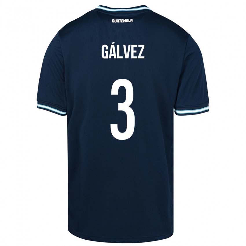Herren Guatemala Fredy Gálvez #3 Blau Auswärtstrikot Trikot 24-26 T-Shirt Belgien